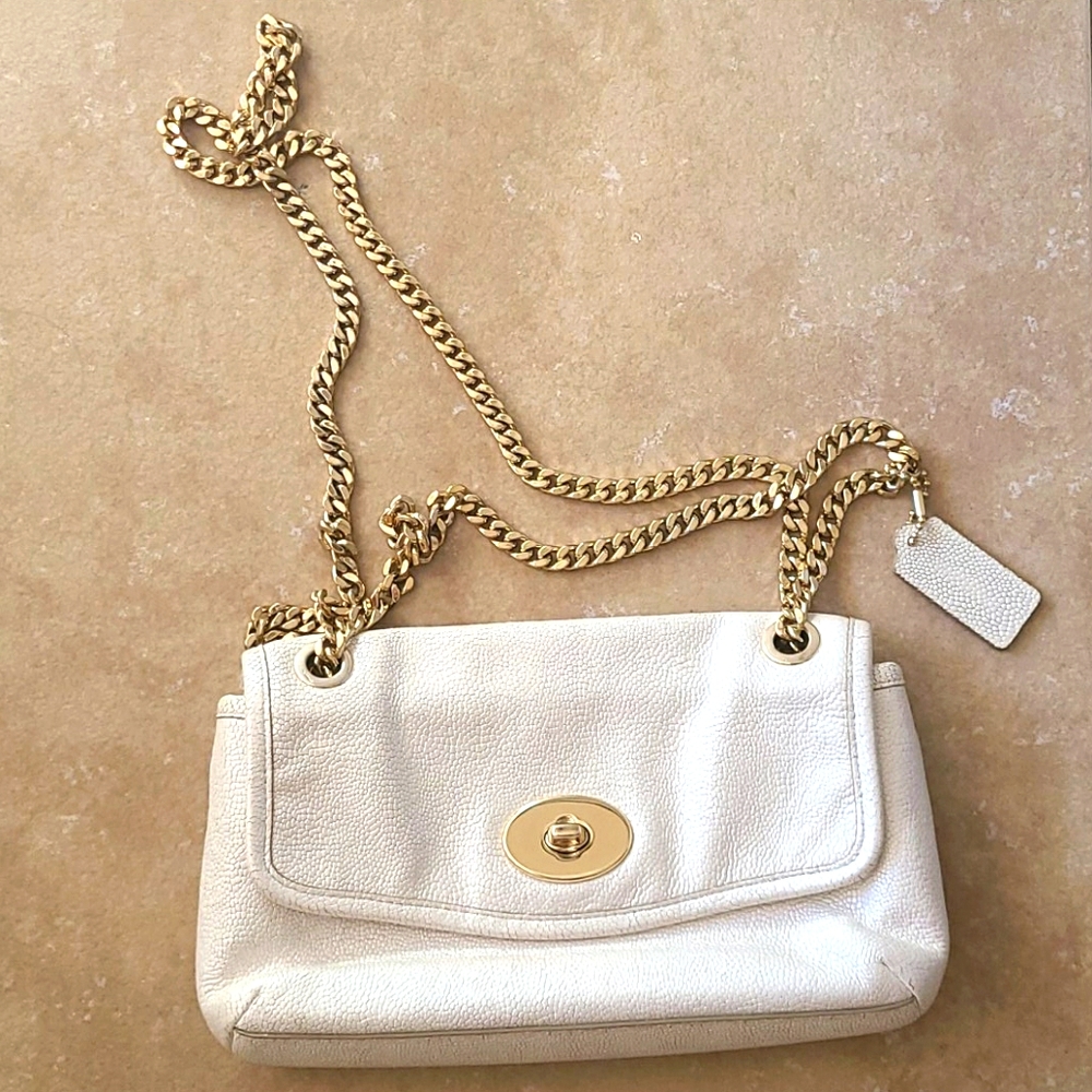 Coach gold chain sling bag